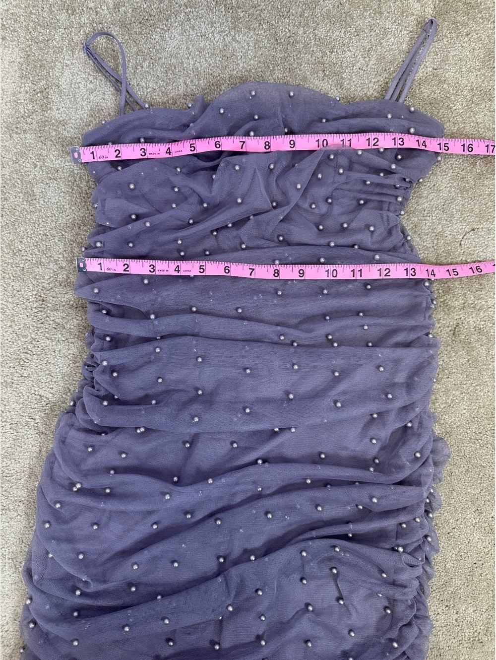Women’s Sz 6 Asos Design Lavender Ruched Cami Midi Dress Formal Prom Wedding - Picture 6 of 6